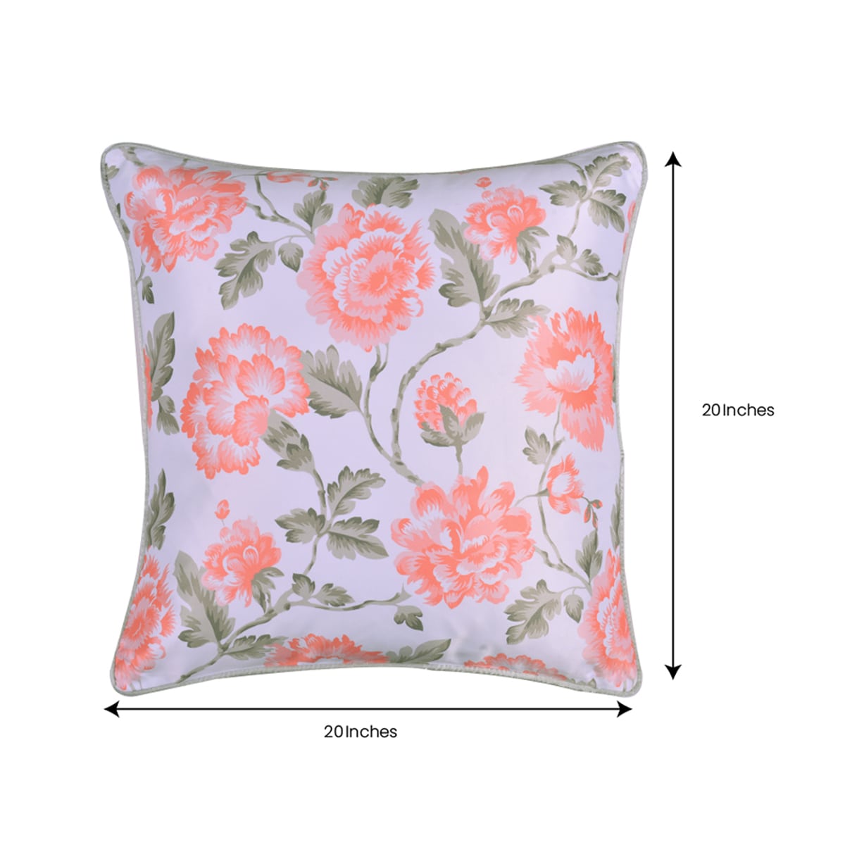 Floral Printed Throw Pillow Covers - 20 x 20 Inches