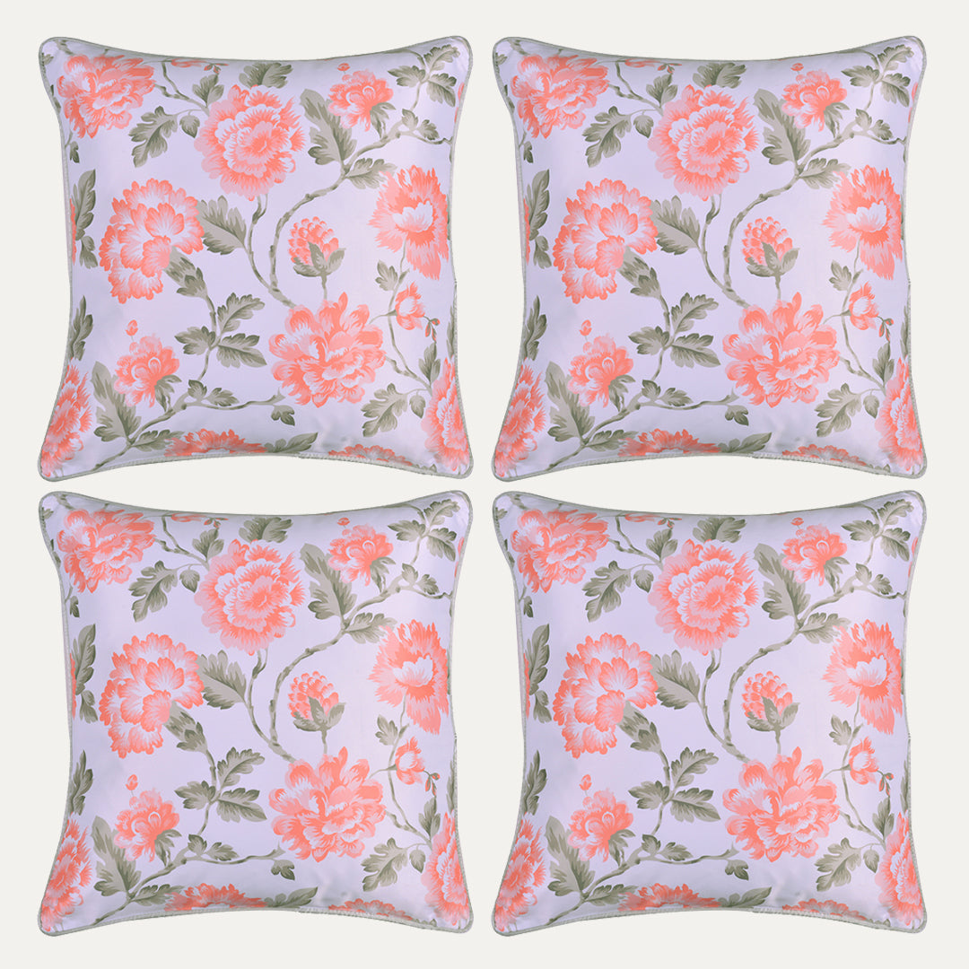 Floral Printed Throw Pillow Covers - 20 x 20 Inches