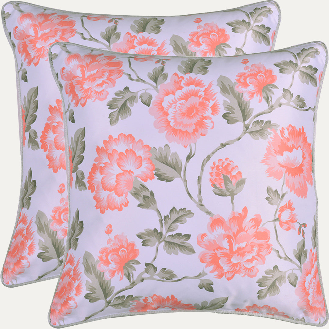Floral Printed Throw Pillow Covers - 20 x 20 Inches