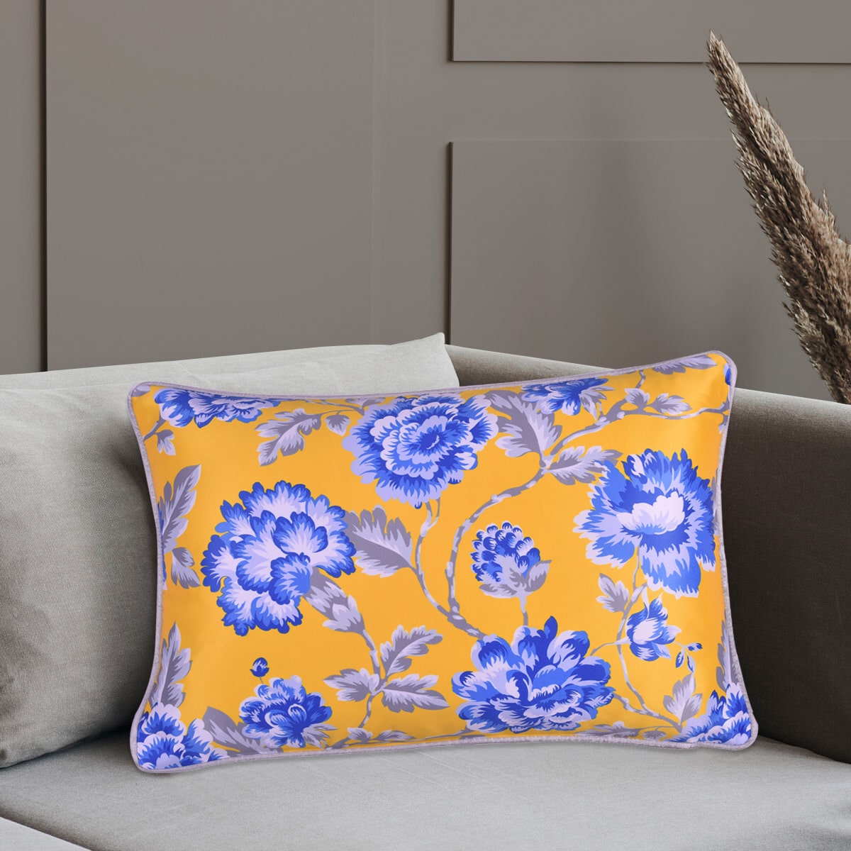 Floral Printed Throw Pillow Covers - 14 x 20 Inches