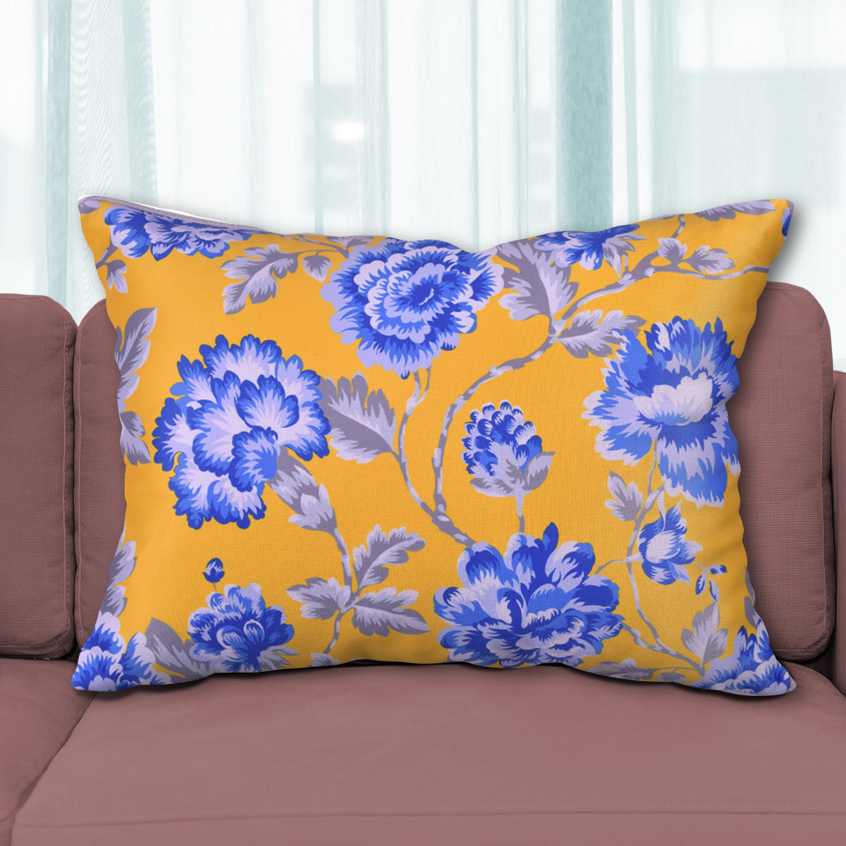 Floral Printed Throw Pillow Covers - 14 x 20 Inches