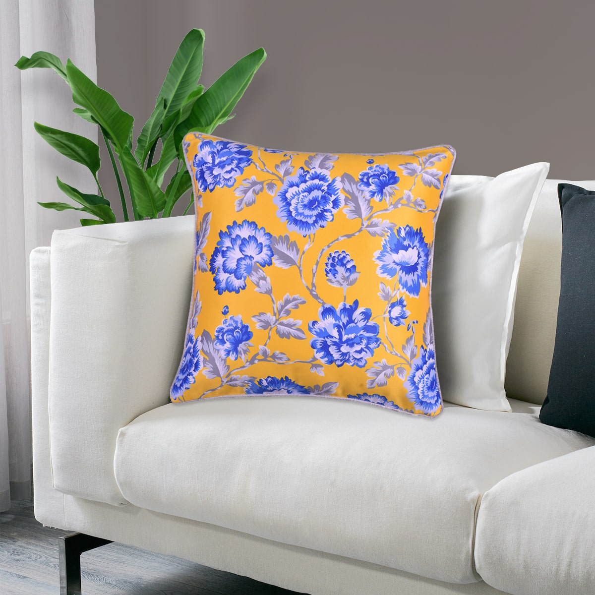 Floral Printed Throw Pillow Covers - 20 x 20 Inches