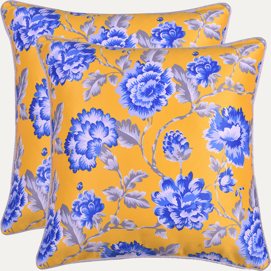 Floral Printed Throw Pillow Covers - 20 x 20 Inches