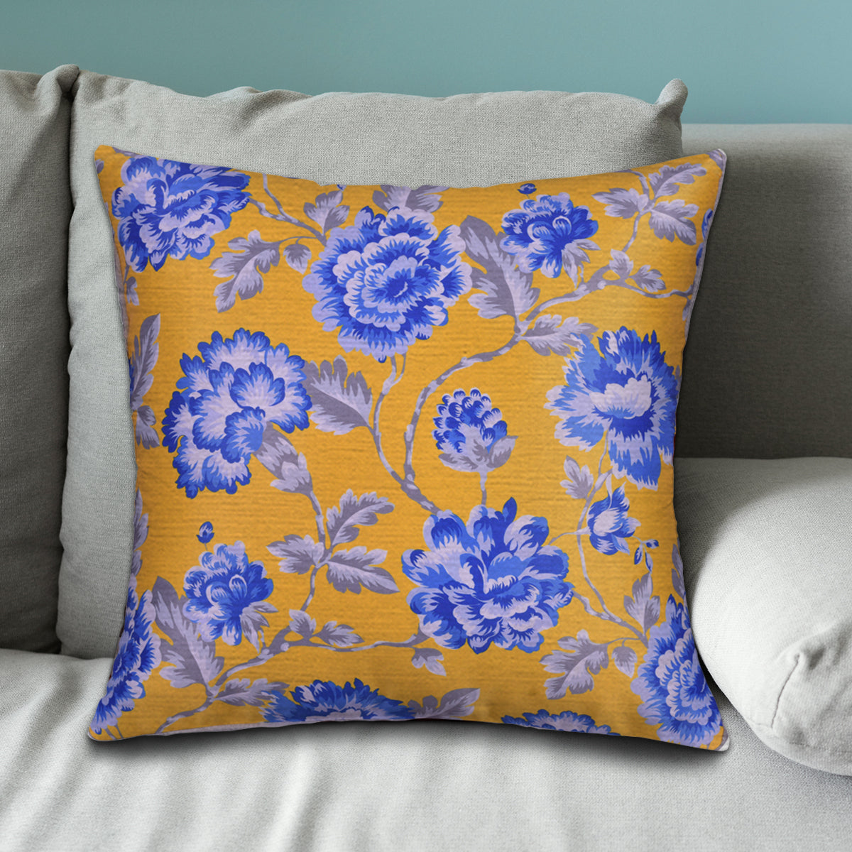 Floral Printed Throw Pillow Covers - 20 x 20 Inches