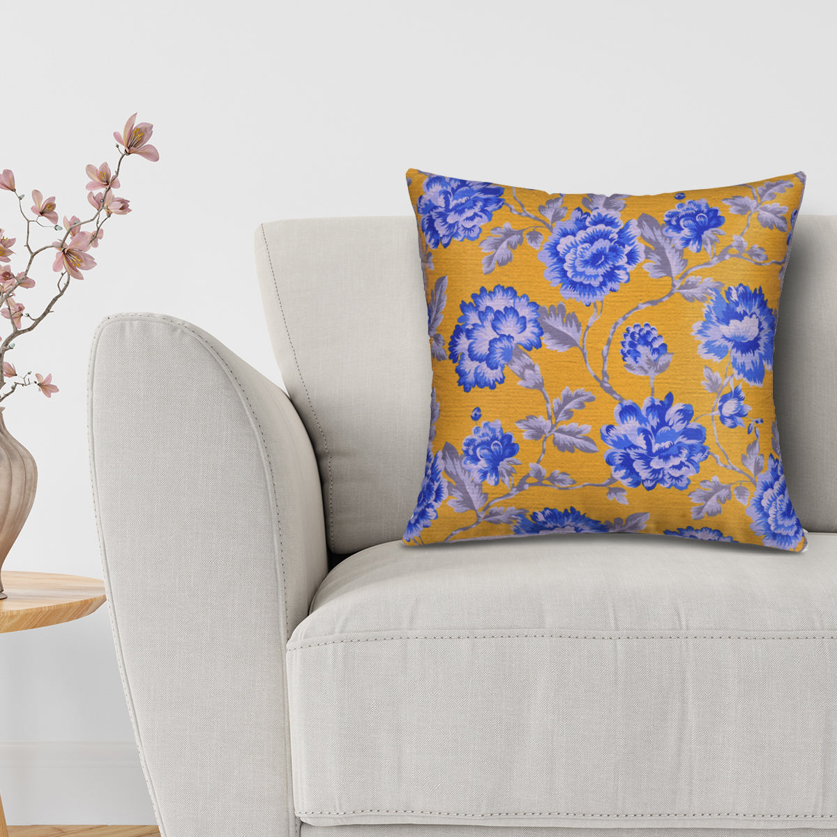 Floral Printed Throw Pillow Covers - 20 x 20 Inches