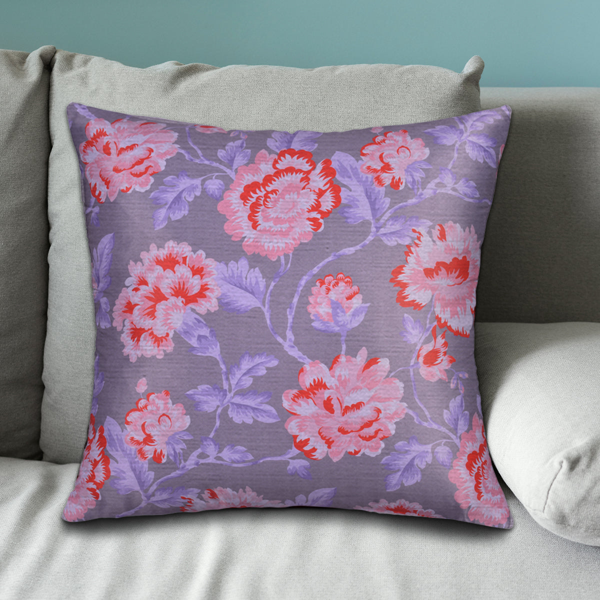 Floral Printed Throw Pillow Covers - 20 x 20 Inches