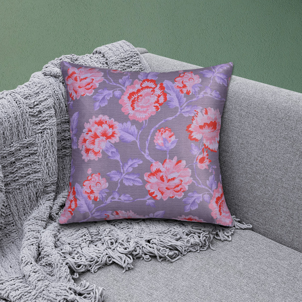 Floral Printed Throw Pillow Covers - 20 x 20 Inches