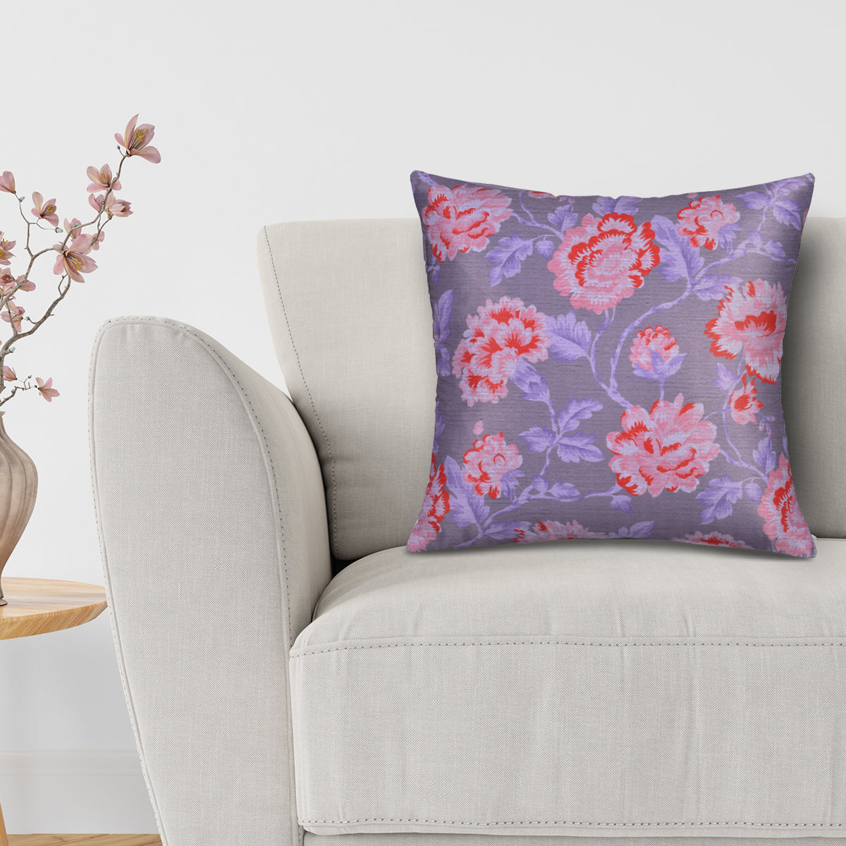 Floral Printed Throw Pillow Covers - 20 x 20 Inches