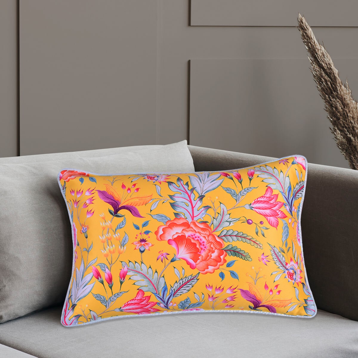 Floral Printed Throw Pillow Covers - 14 x 20 Inches
