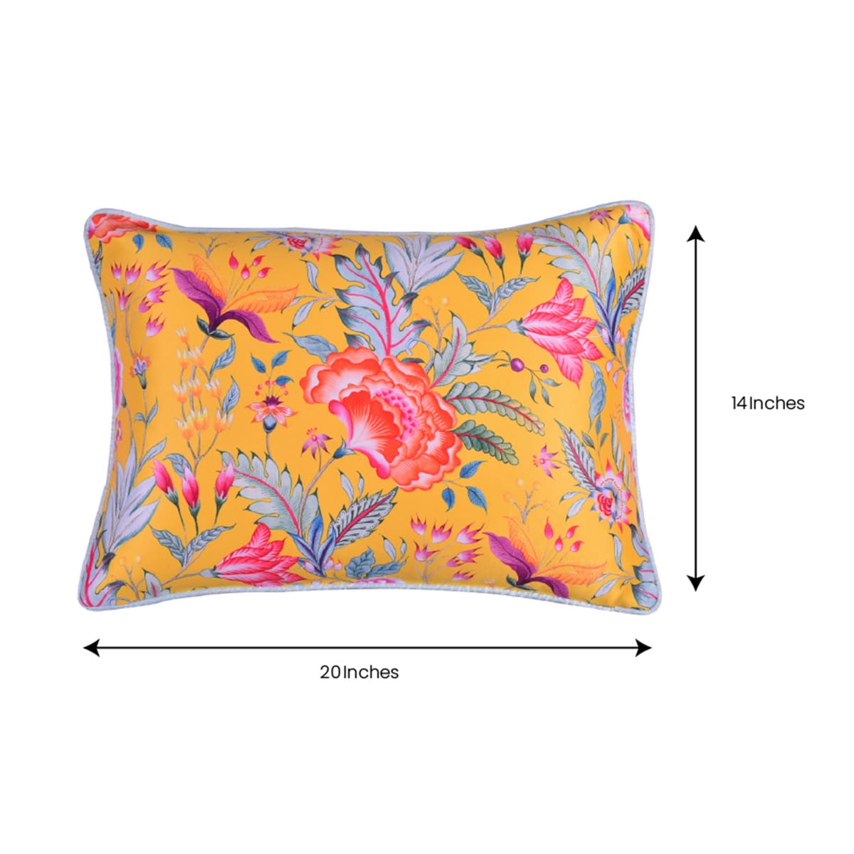 Floral Printed Throw Pillow Covers - 14 x 20 Inches