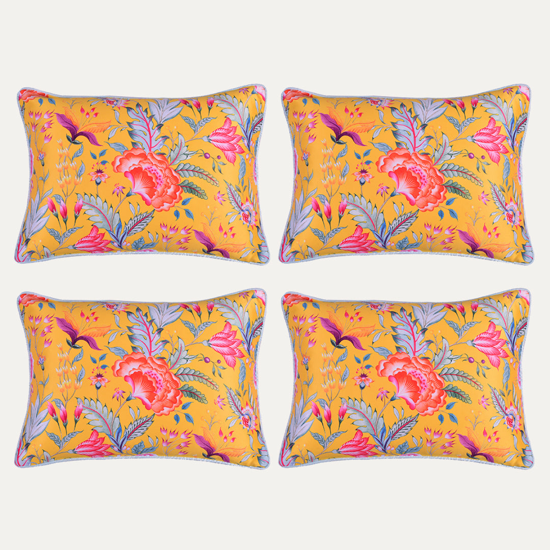 Floral Printed Throw Pillow Covers - 14 x 20 Inches
