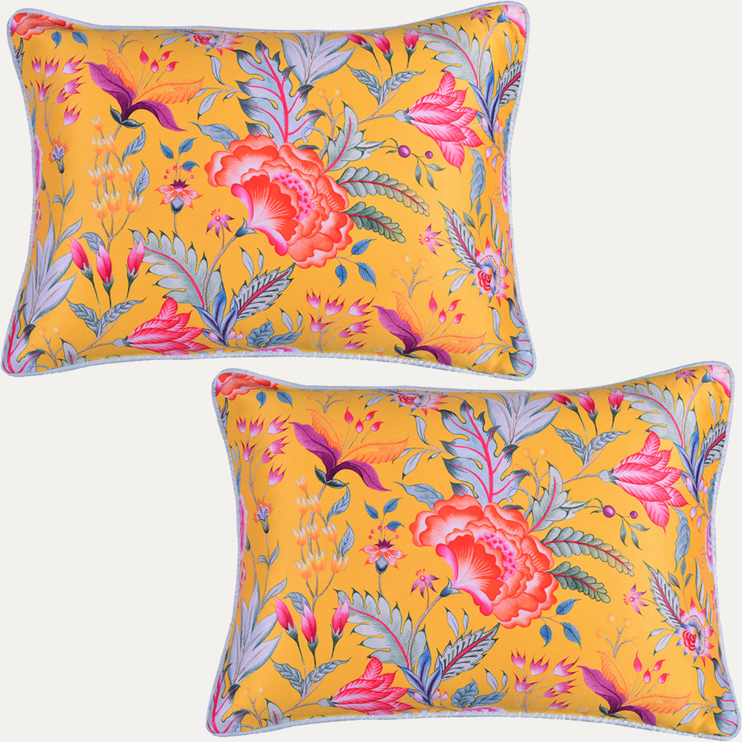 Floral Printed Throw Pillow Covers - 14 x 20 Inches