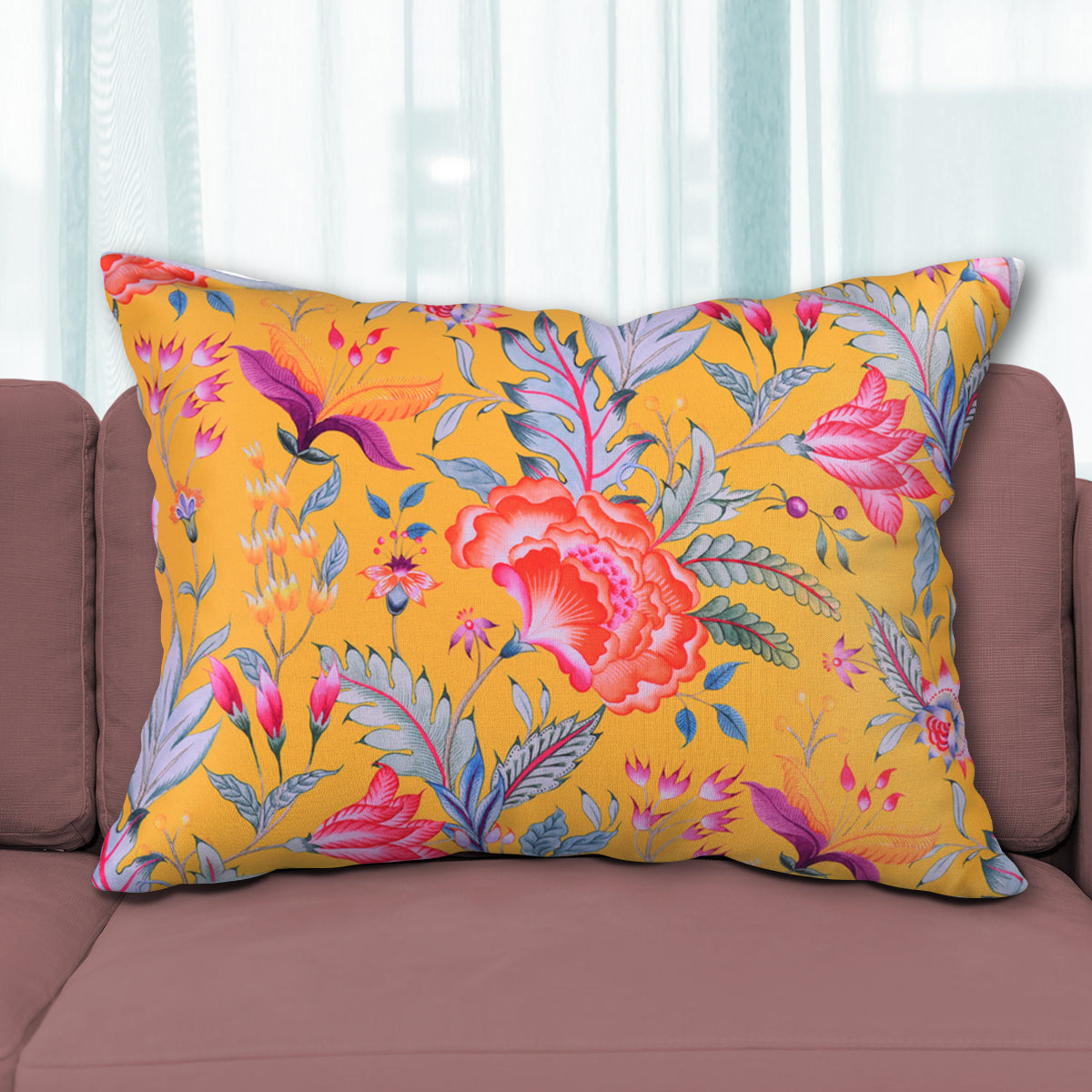 Floral Printed Throw Pillow Covers - 14 x 20 Inches