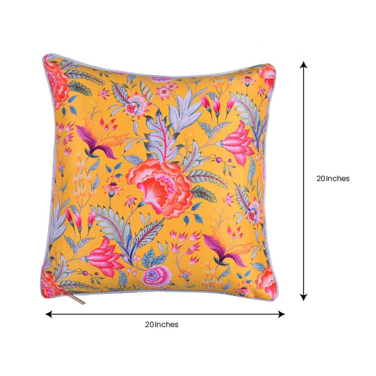 Floral Printed Throw Pillow Covers - 20 x 20 Inches