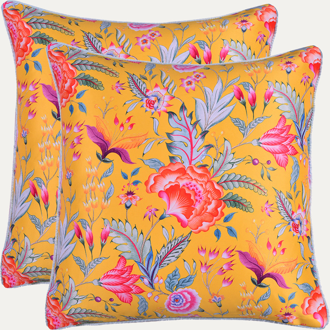 Floral Printed Throw Pillow Covers - 20 x 20 Inches