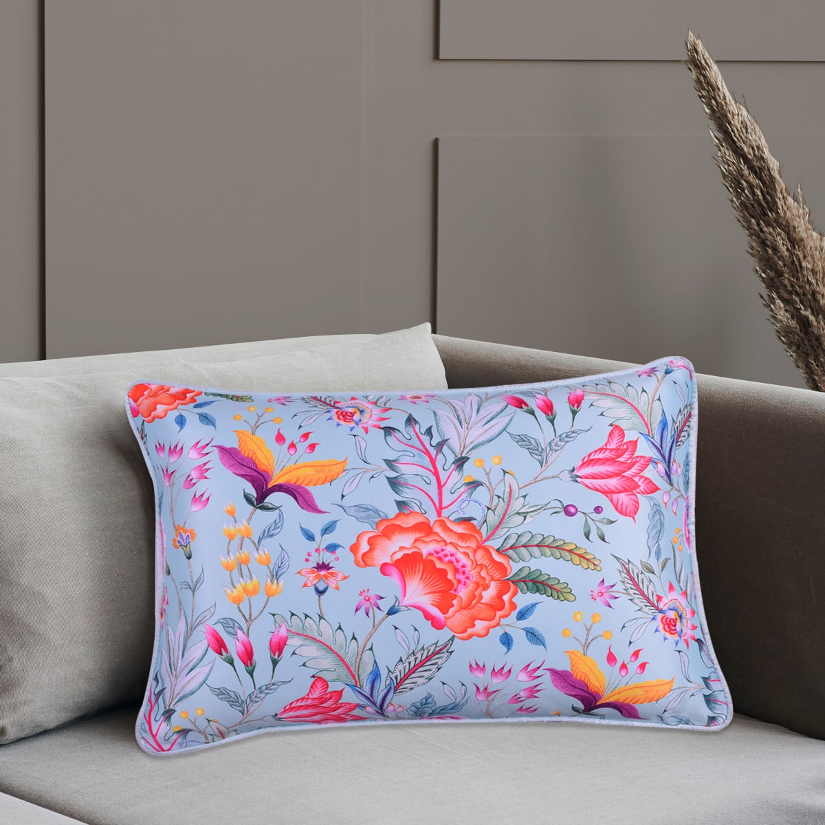 Floral Printed Throw Pillow Covers - 14 x 20 Inches