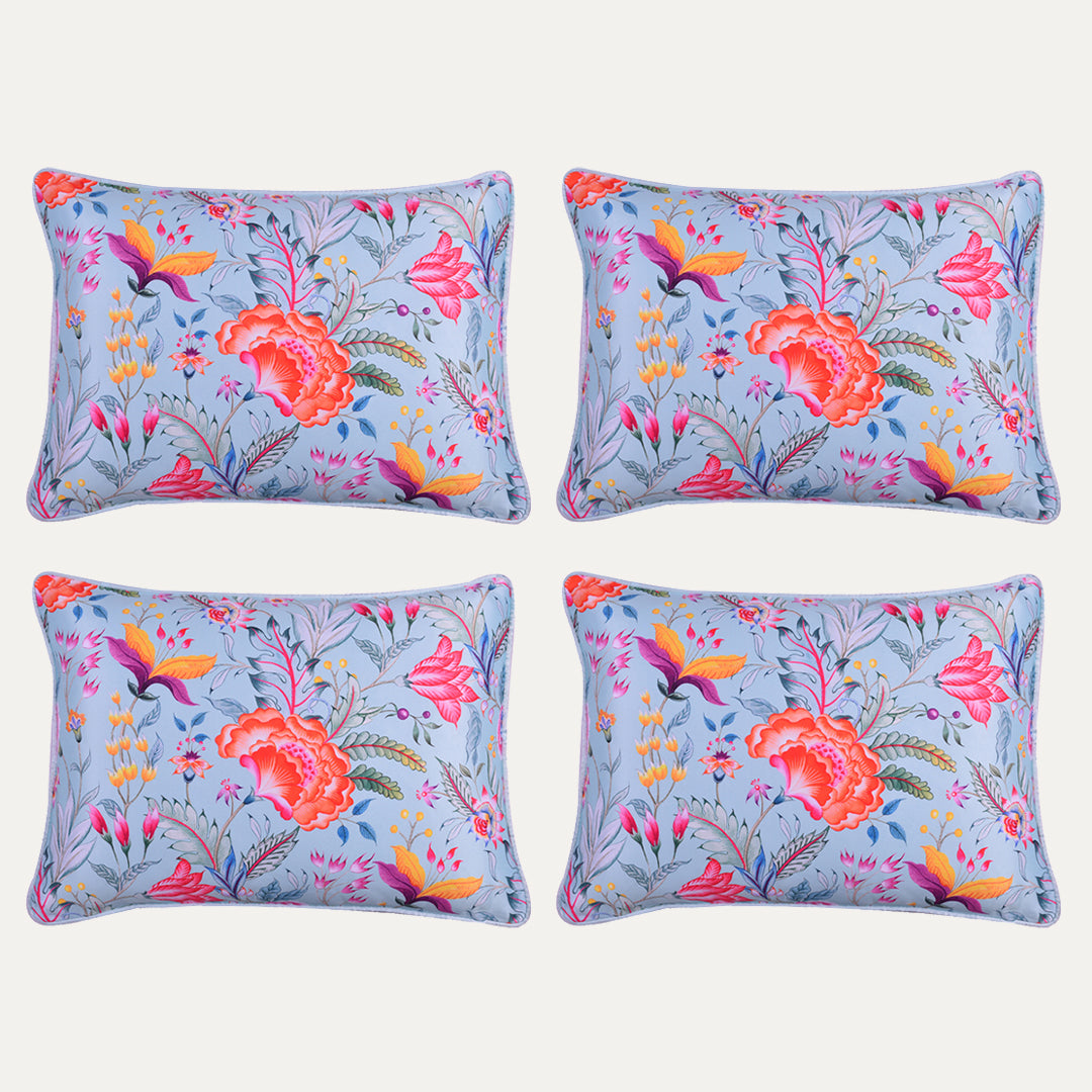 Floral Printed Throw Pillow Covers - 14 x 20 Inches