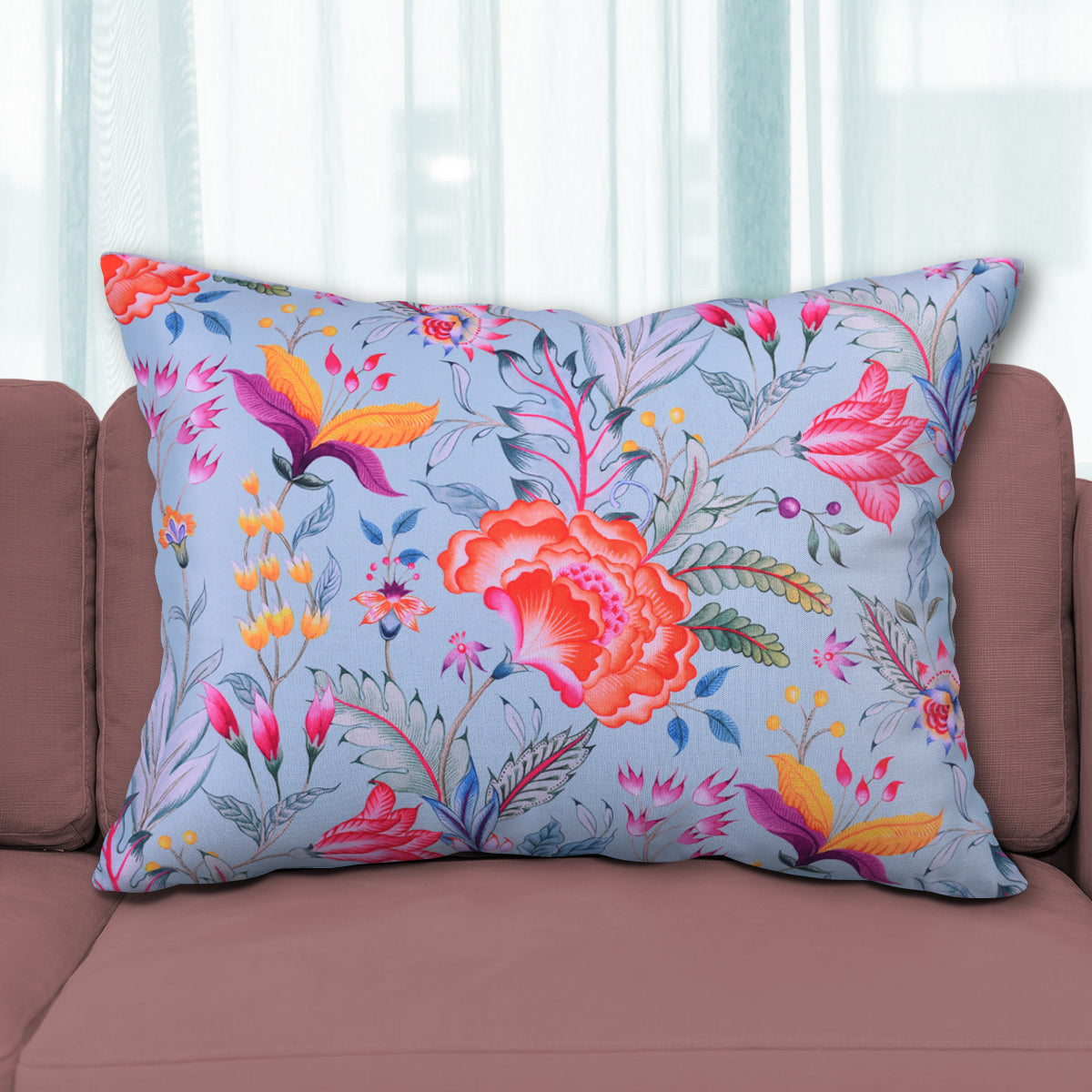 Floral Printed Throw Pillow Covers - 14 x 20 Inches