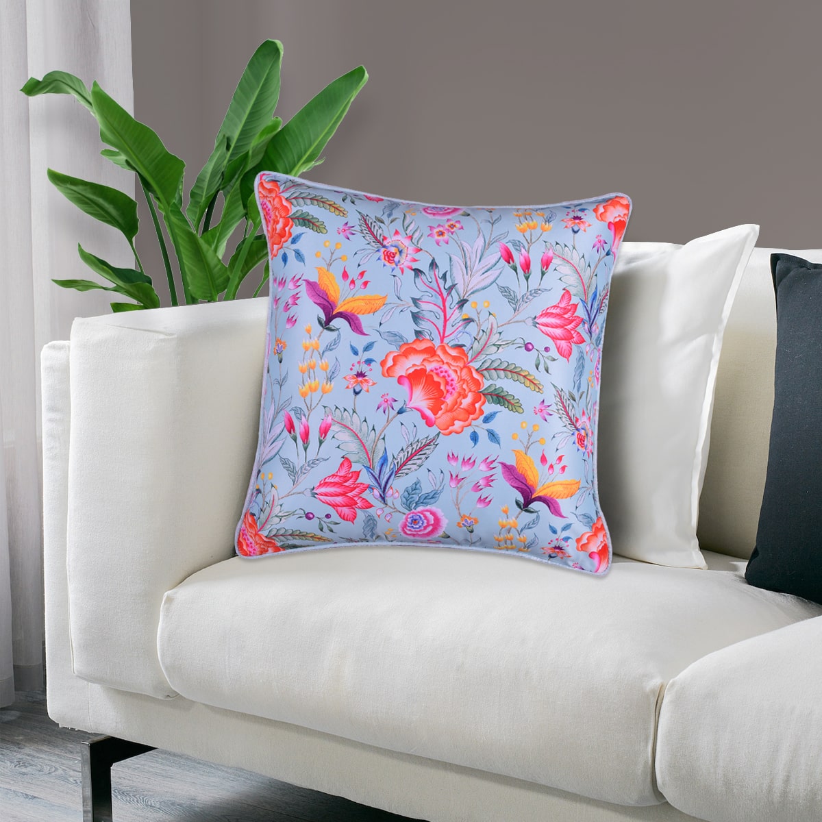 Floral Printed Throw Pillow Covers - 20 x 20 Inches