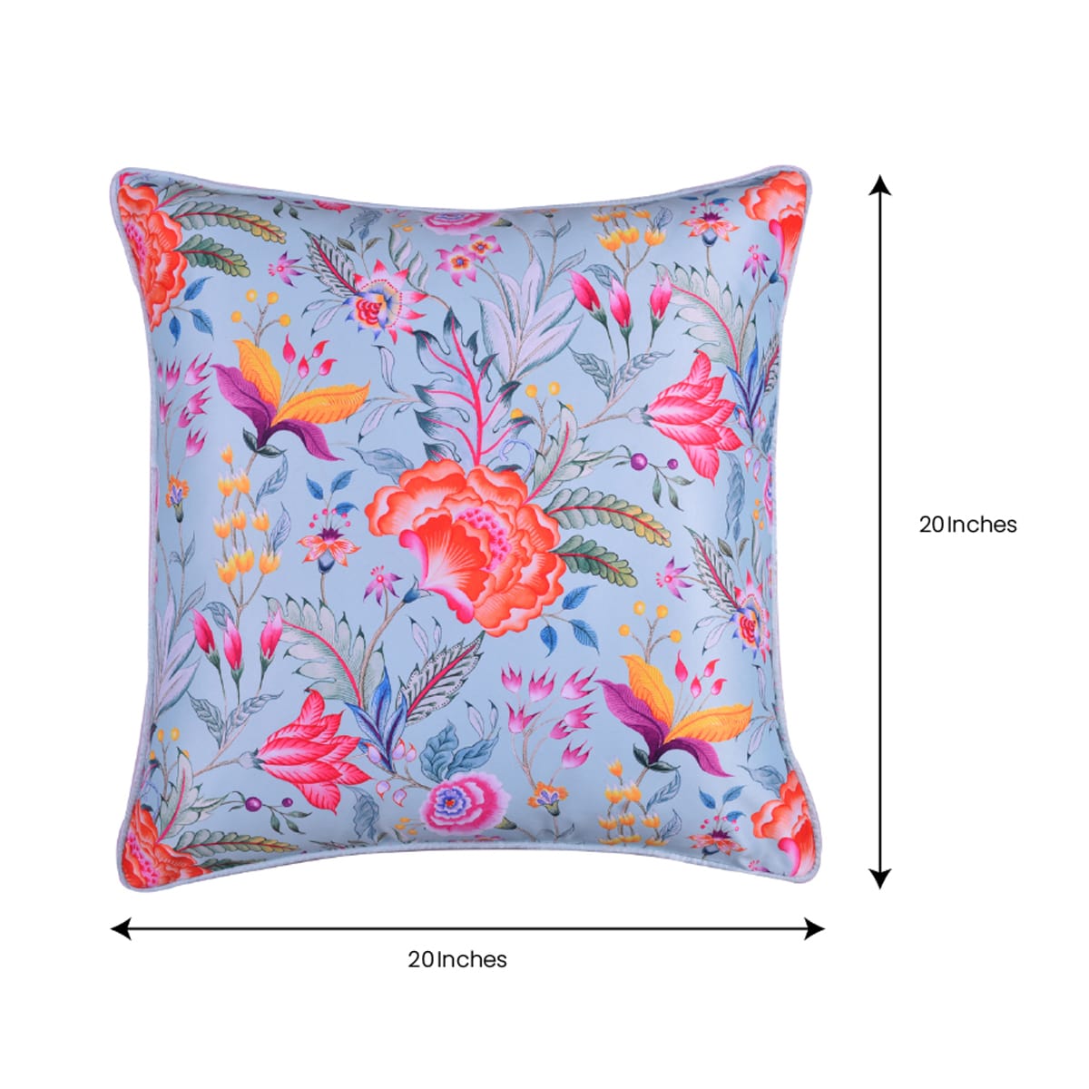 Floral Printed Throw Pillow Covers - 20 x 20 Inches