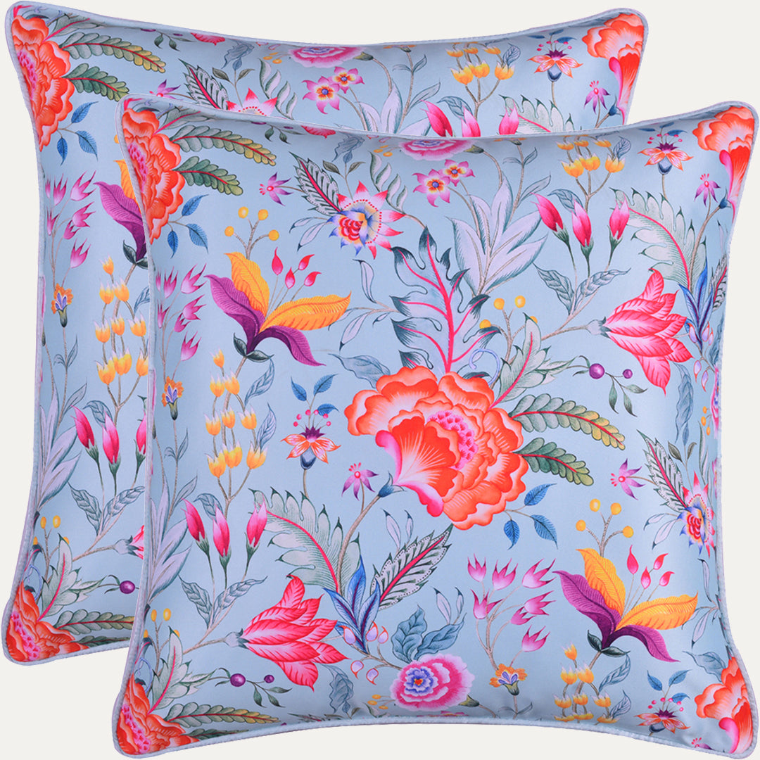 Floral Printed Throw Pillow Covers - 20 x 20 Inches