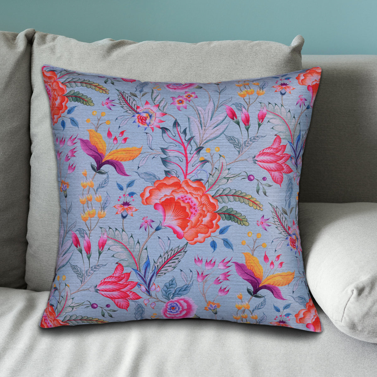 Floral Printed Throw Pillow Covers - 20 x 20 Inches