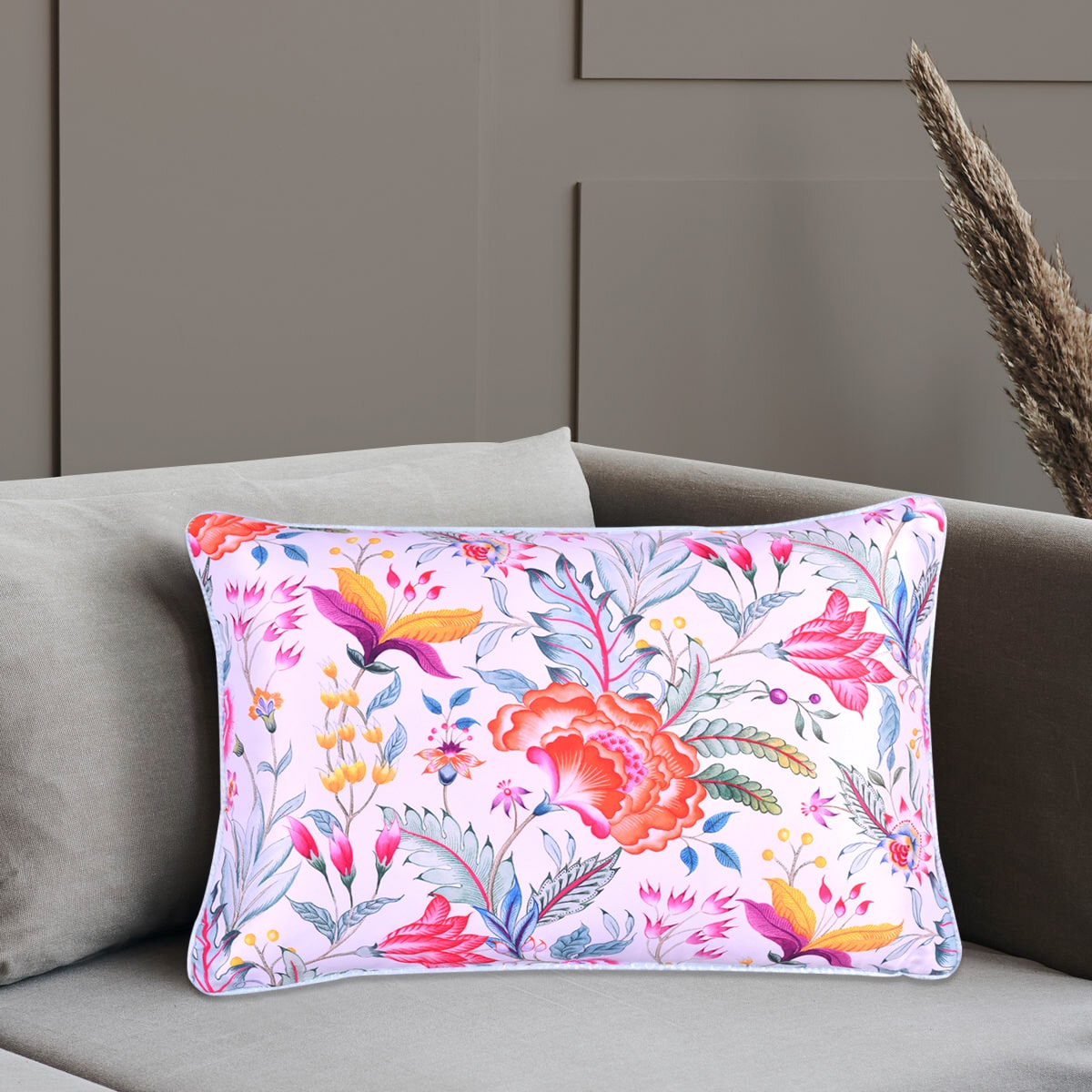 Floral Printed Throw Pillow Covers - 14 x 20 Inches
