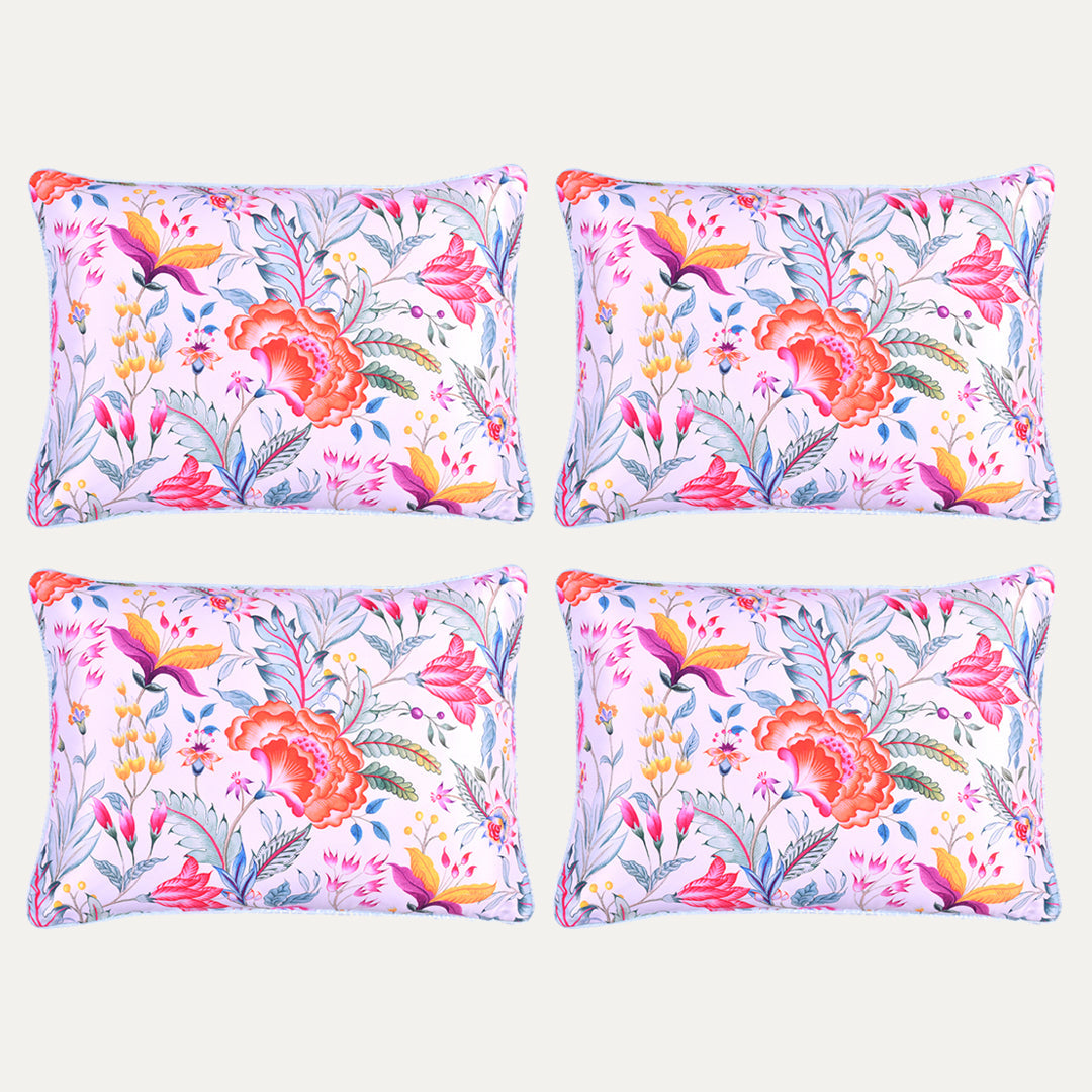 Floral Printed Throw Pillow Covers - 14 x 20 Inches