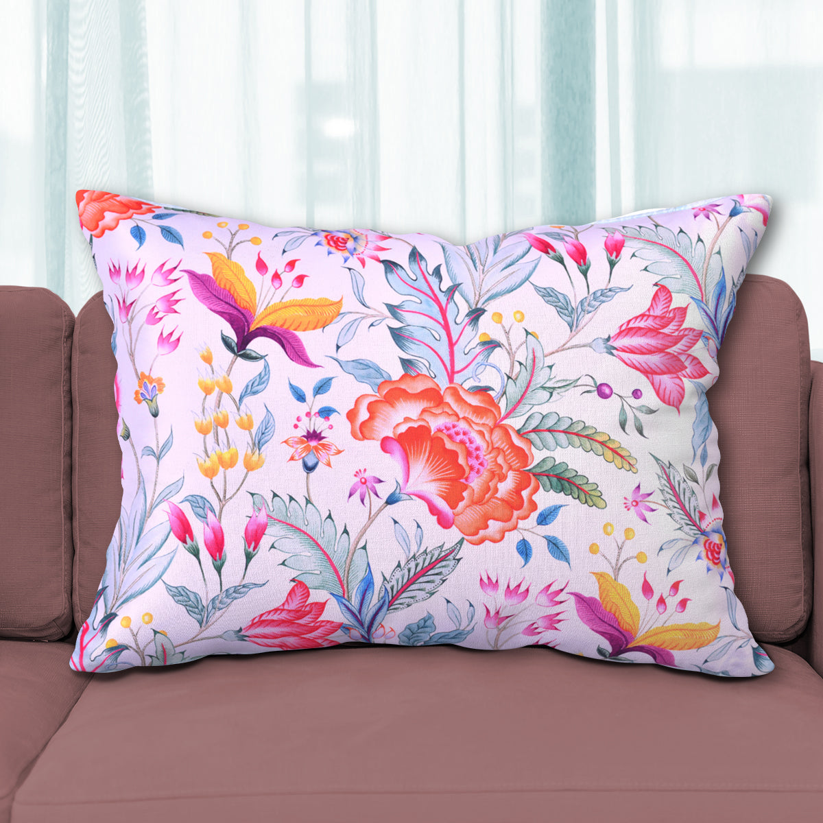 Floral Printed Throw Pillow Covers - 14 x 20 Inches