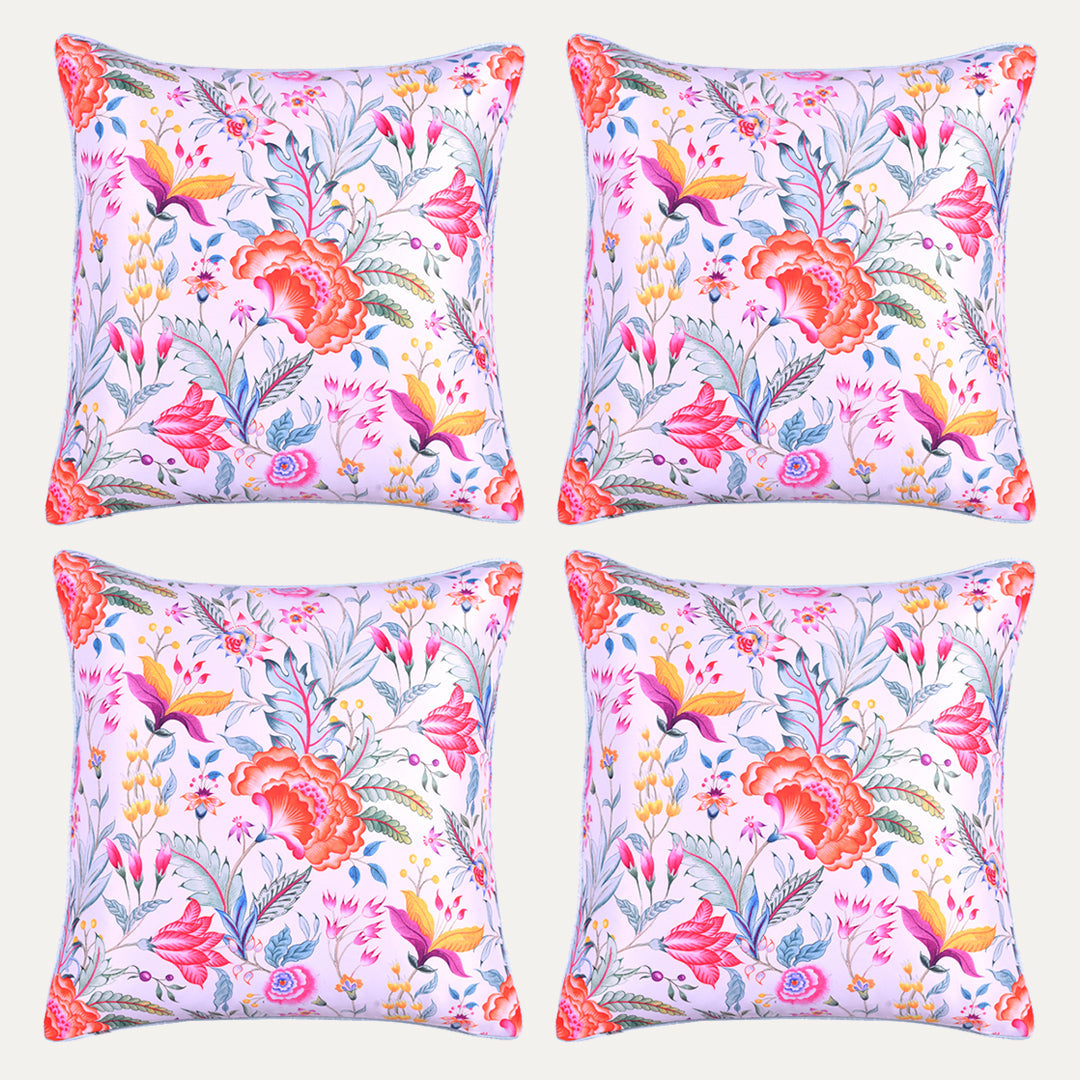Floral Printed Throw Pillow Covers - 20 x 20 Inches