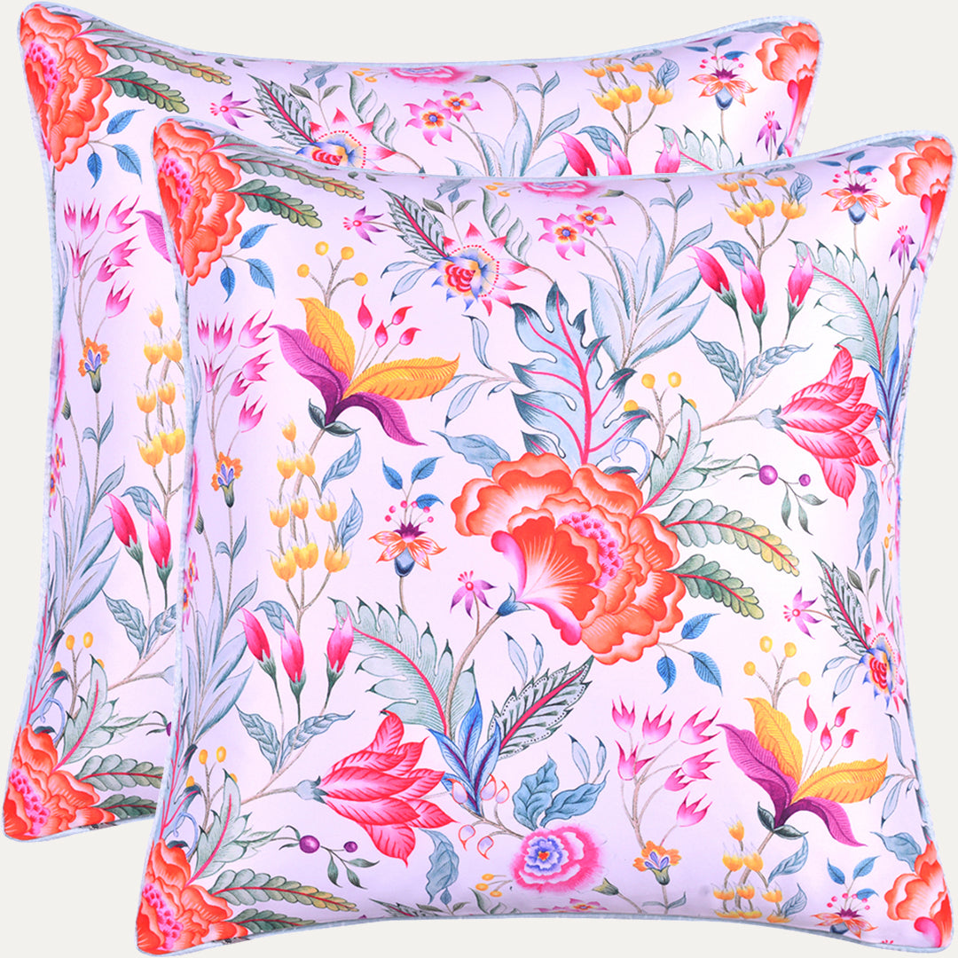 Floral Printed Throw Pillow Covers - 20 x 20 Inches