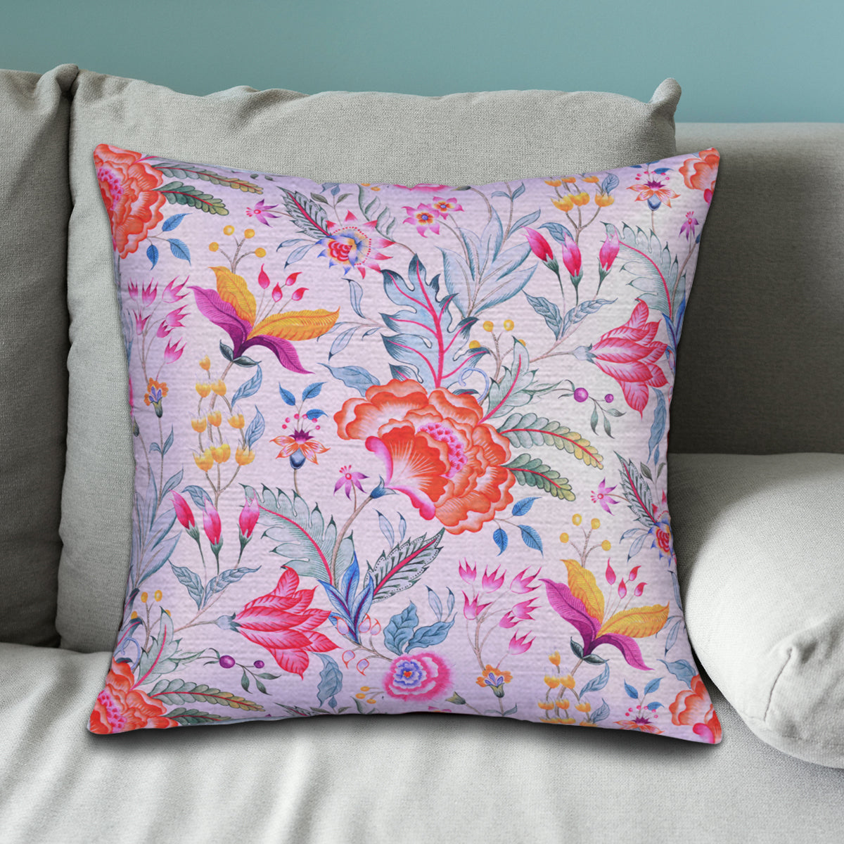 Floral Printed Throw Pillow Covers - 20 x 20 Inches