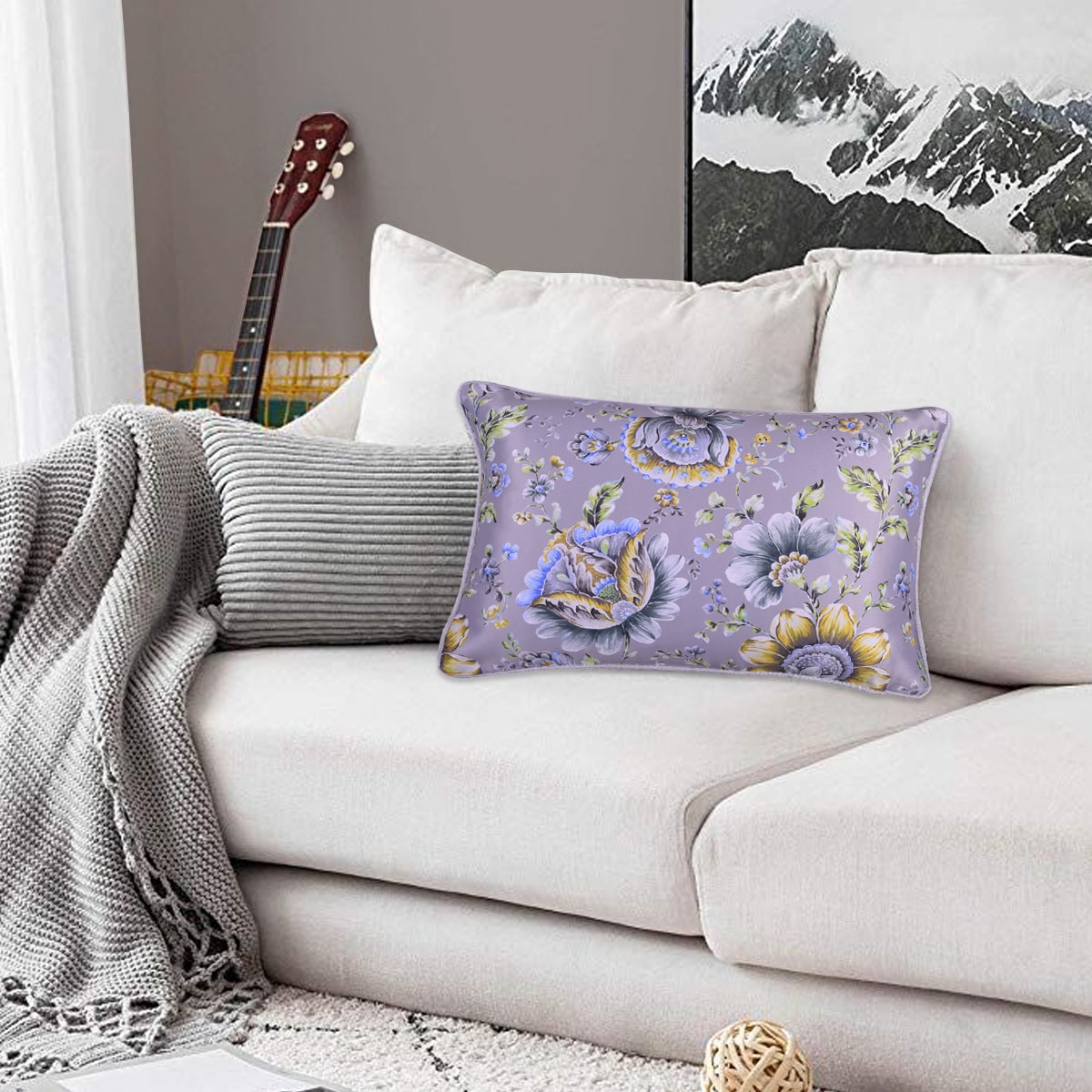 Floral Printed Throw Pillow Covers - 14 x 20 Inches