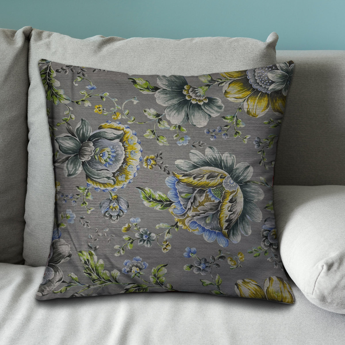 Floral Printed Throw Pillow Covers - 20 x 20 Inches