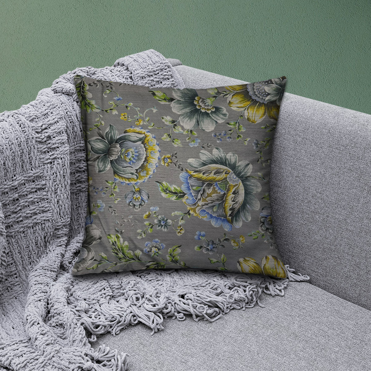 Floral Printed Throw Pillow Covers - 20 x 20 Inches