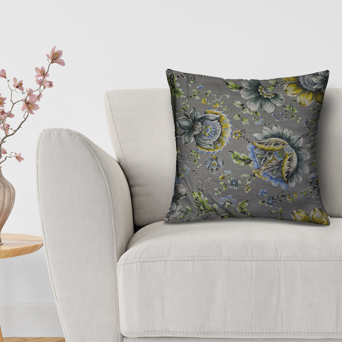Floral Printed Throw Pillow Covers - 20 x 20 Inches