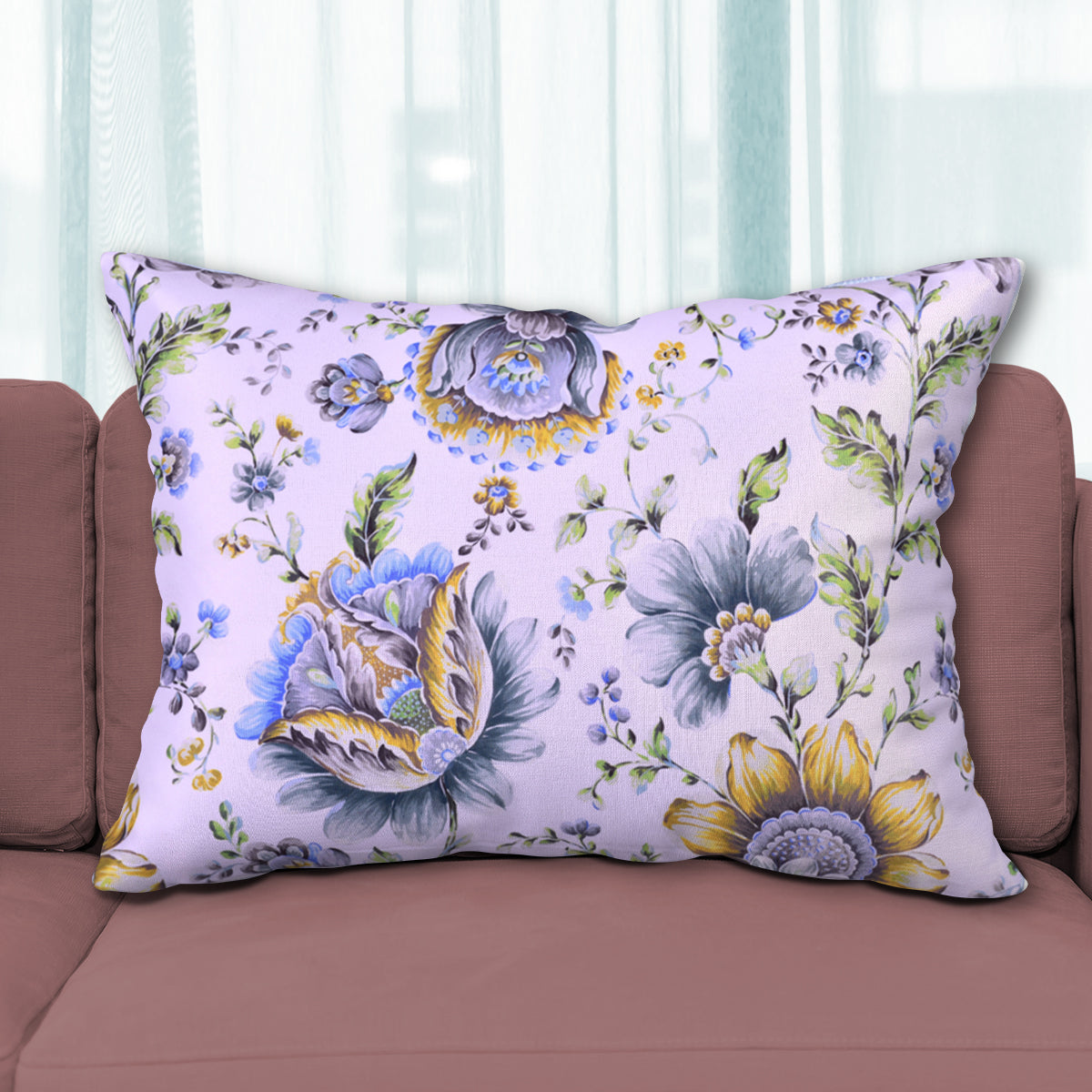 Floral Printed Throw Pillow Covers - 14 x 20 Inches