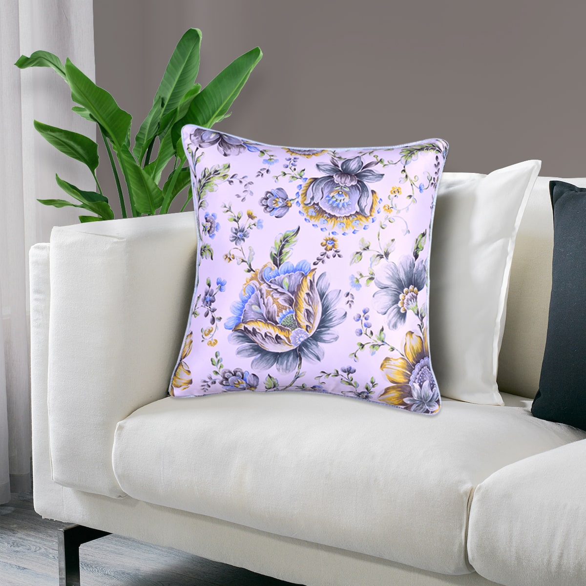Floral Printed Throw Pillow Covers - 20 x 20 Inches