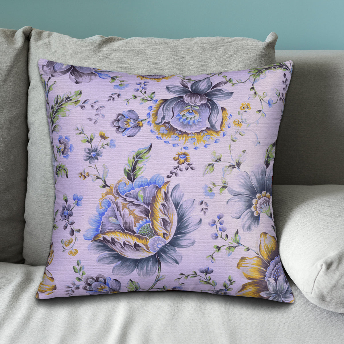 Floral Printed Throw Pillow Covers - 20 x 20 Inches