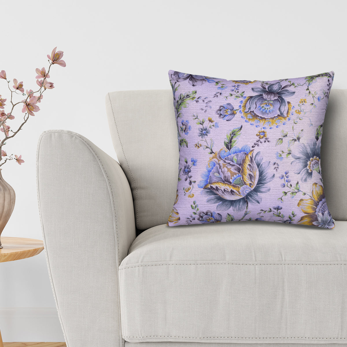 Floral Printed Throw Pillow Covers - 20 x 20 Inches