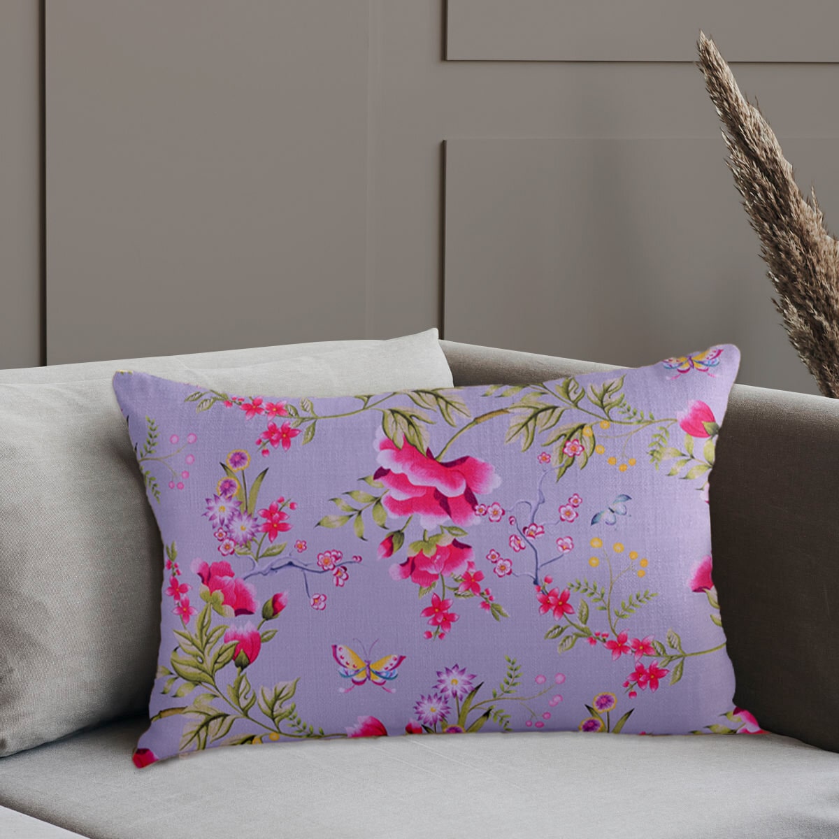 Floral Printed Throw Pillow Covers - 14 x 20 Inches