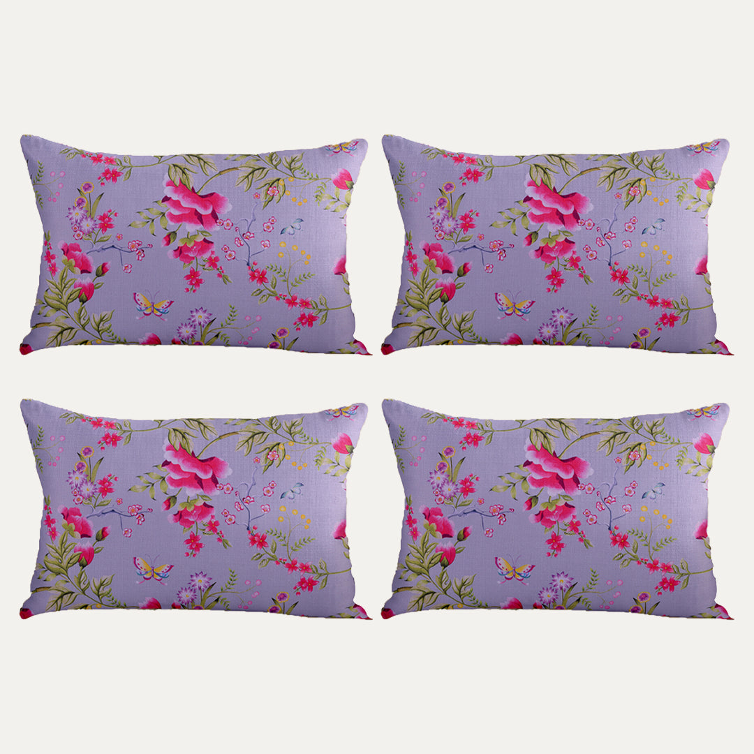 Floral Printed Throw Pillow Covers - 14 x 20 Inches
