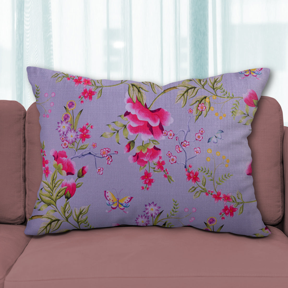 Floral Printed Throw Pillow Covers - 14 x 20 Inches