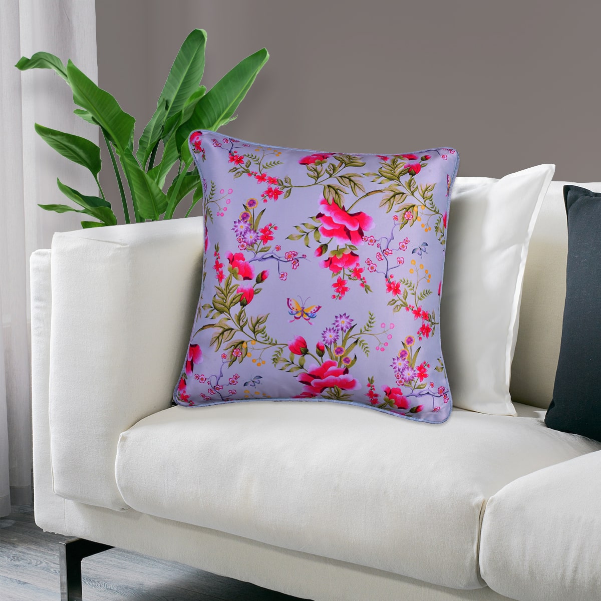 Floral Printed Throw Pillow Covers - 20 x 20 Inches