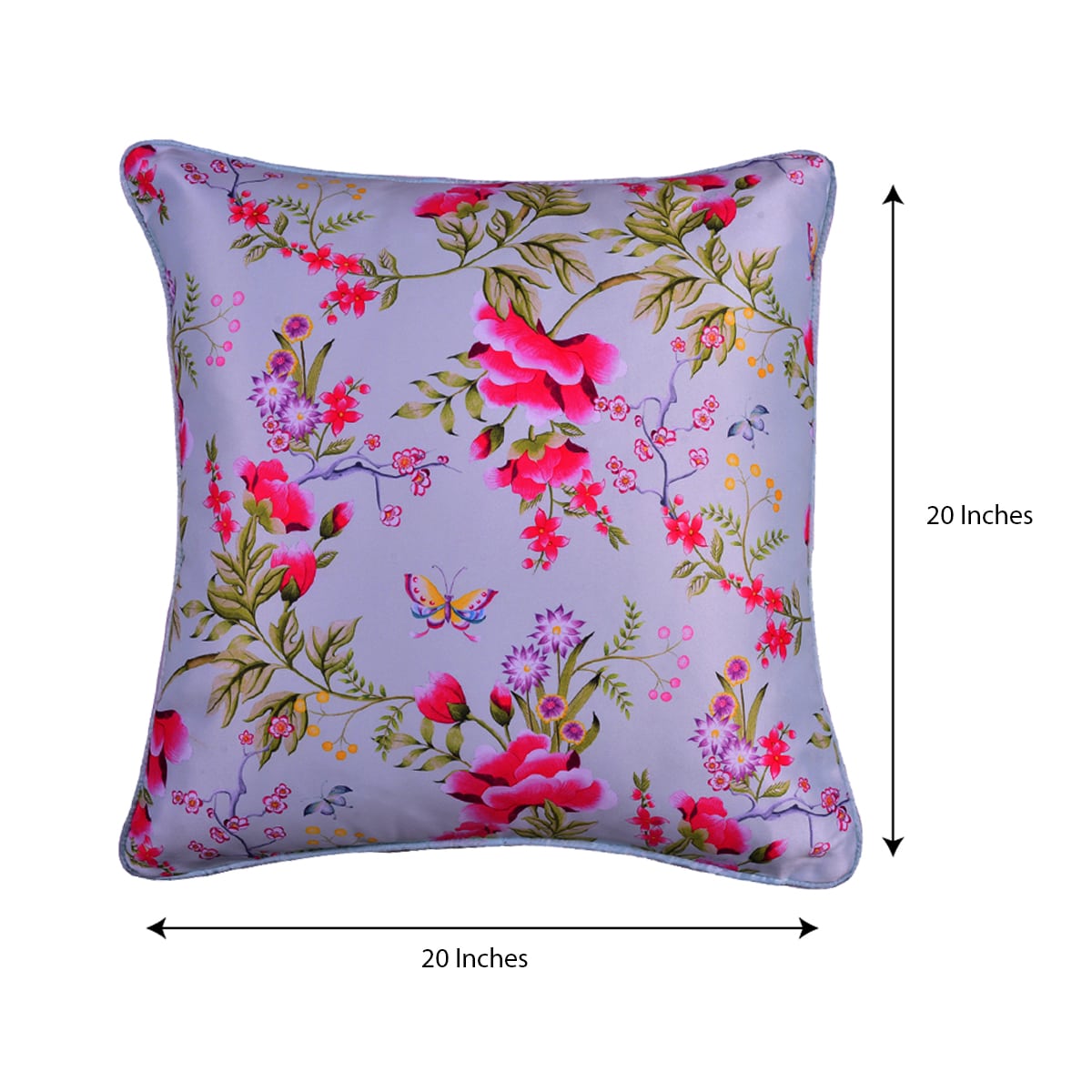 Floral Printed Throw Pillow Covers - 20 x 20 Inches