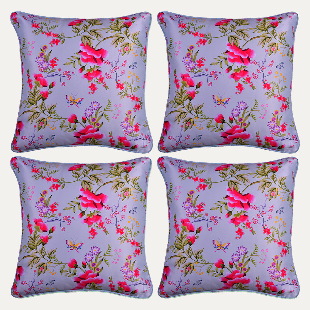 Floral Printed Throw Pillow Covers - 20 x 20 Inches