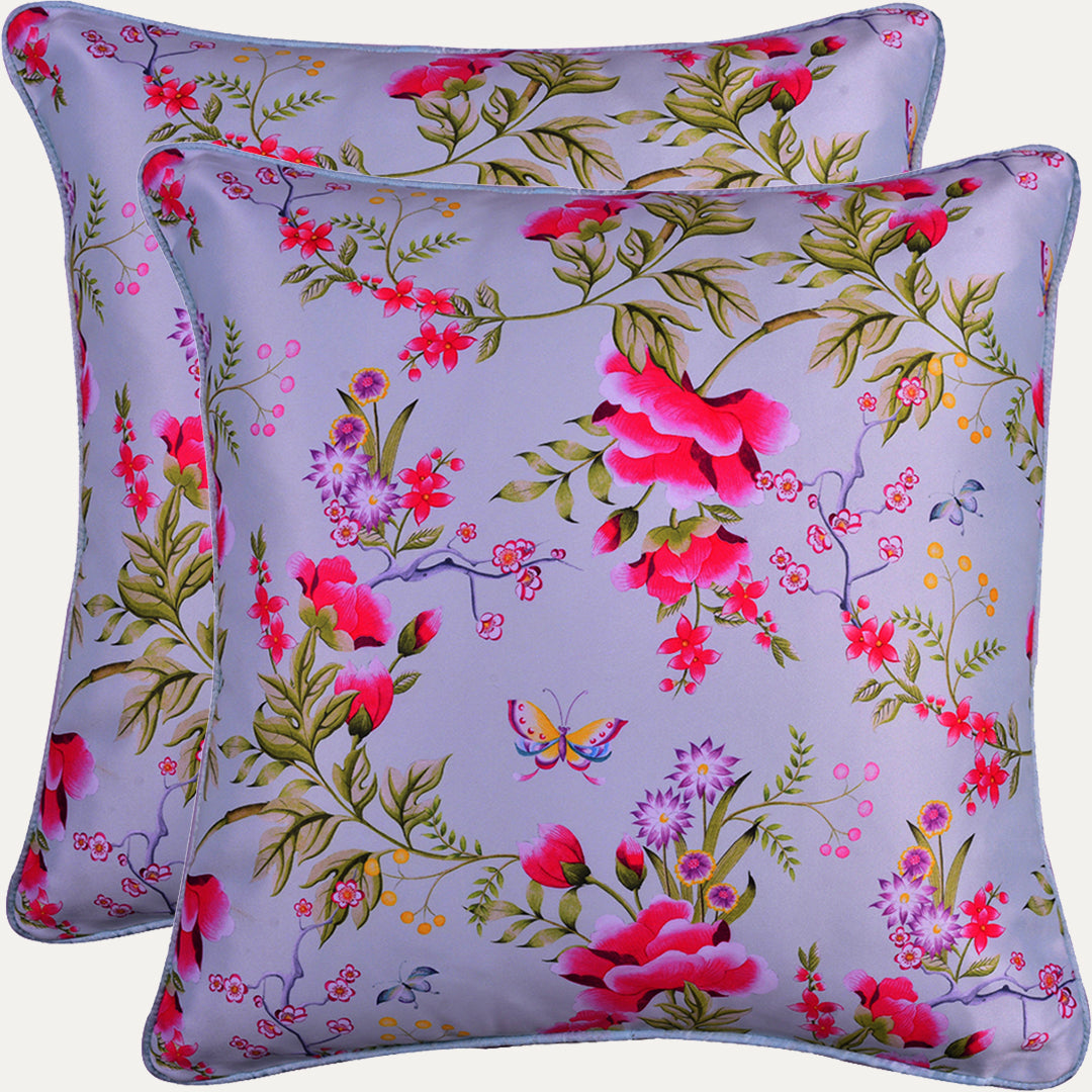Floral Printed Throw Pillow Covers - 20 x 20 Inches