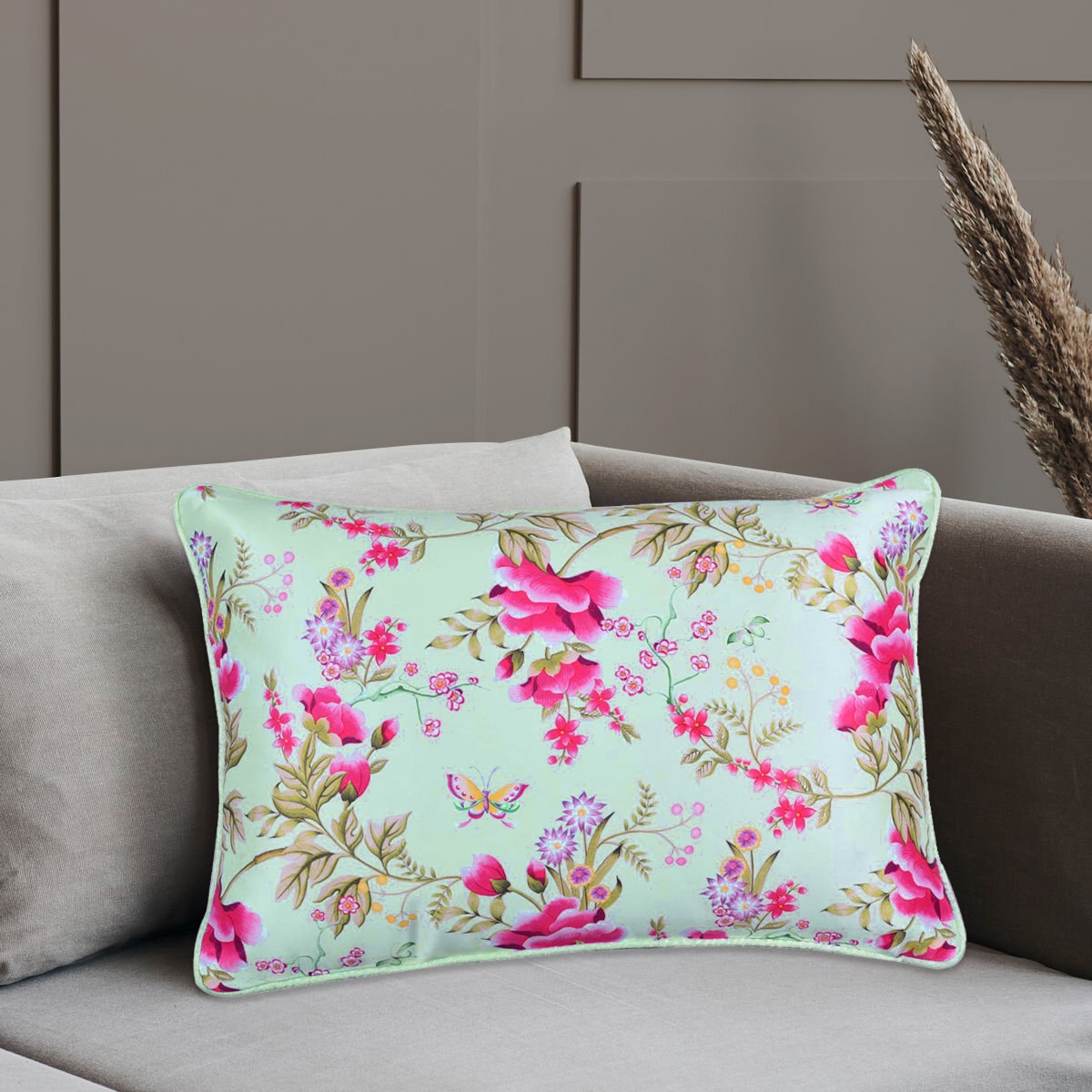 Floral Printed Throw Pillow Covers - 14 x 20 Inches