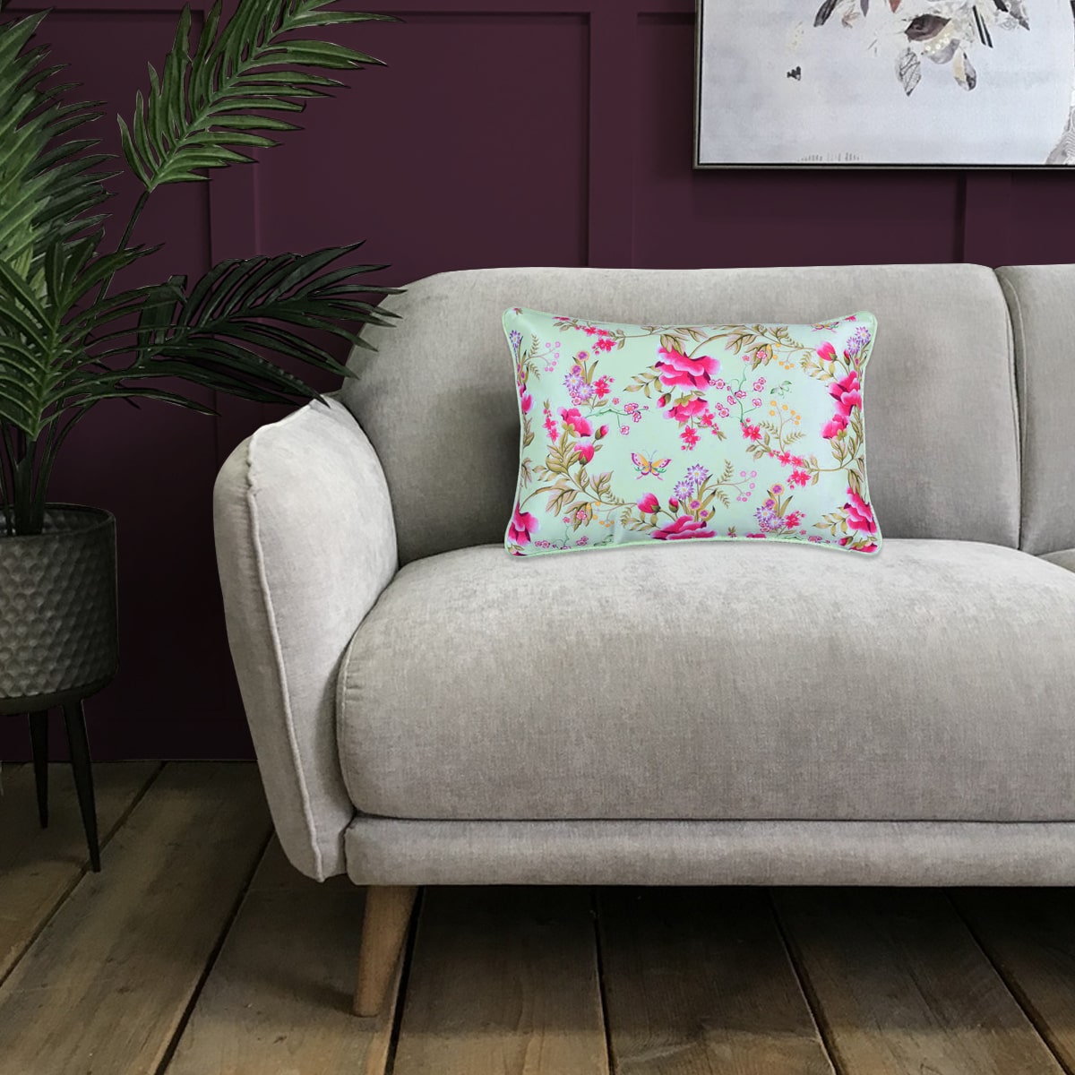 Floral Printed Throw Pillow Covers - 14 x 20 Inches