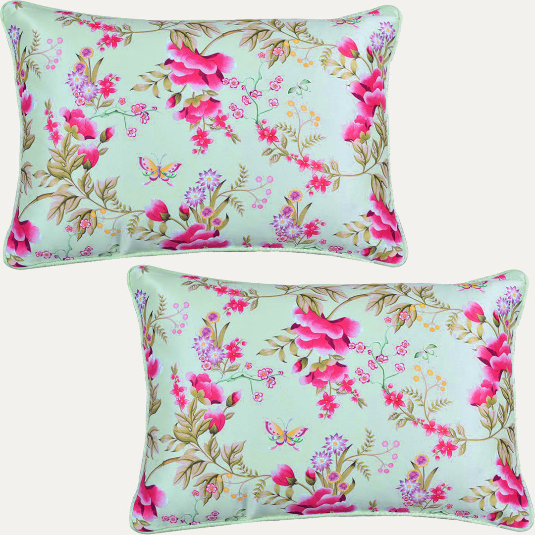 Floral Printed Throw Pillow Covers - 14 x 20 Inches